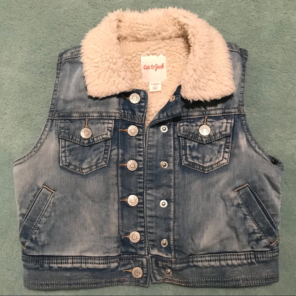 Cat & Jack Fleece Lined Jean Vest